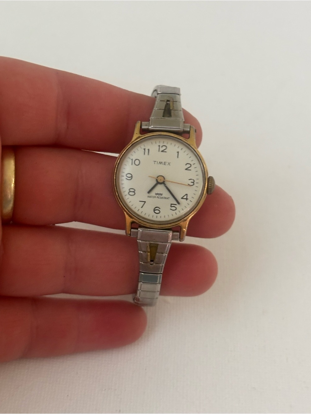 Timex Two-Tone Silver and Gold Women's Watch with White Dial